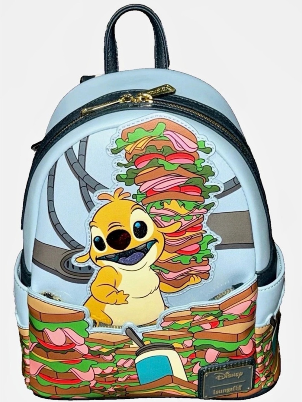 Loungefly Disney Lilo & Stitch Reuben Sandwich Mini Backpack Blue & Green
